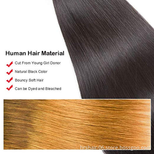 12A silky straight double drawn virgin hair bundles natural black double drawn human hair extensions